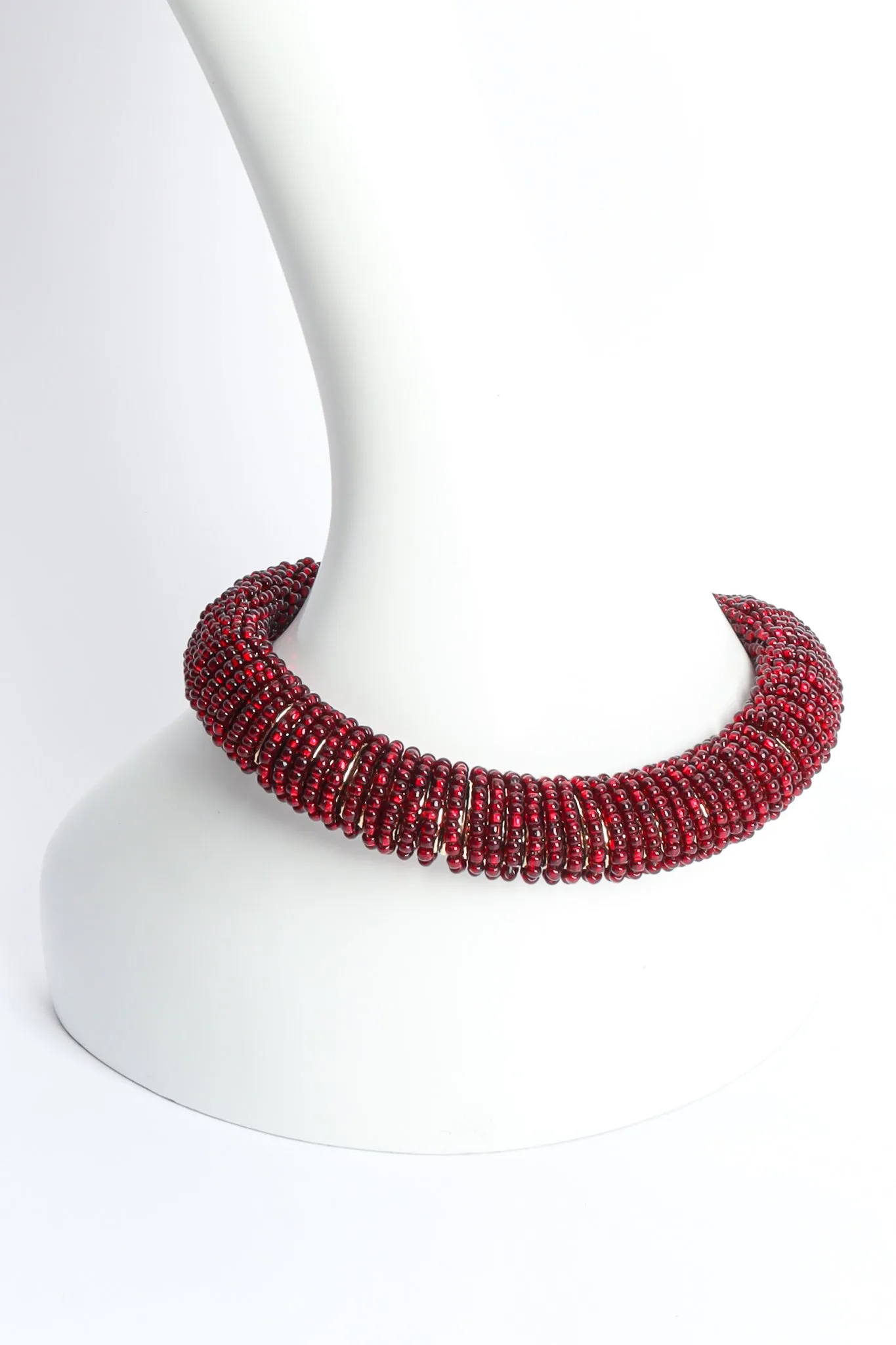 Red Beaded Snake Chain Collar