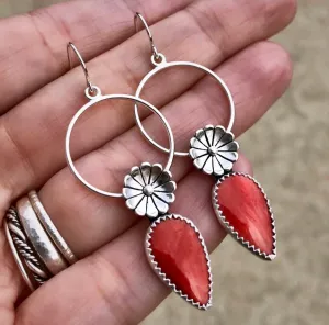 RESERVED: Spiny Oyster Flower Hoops