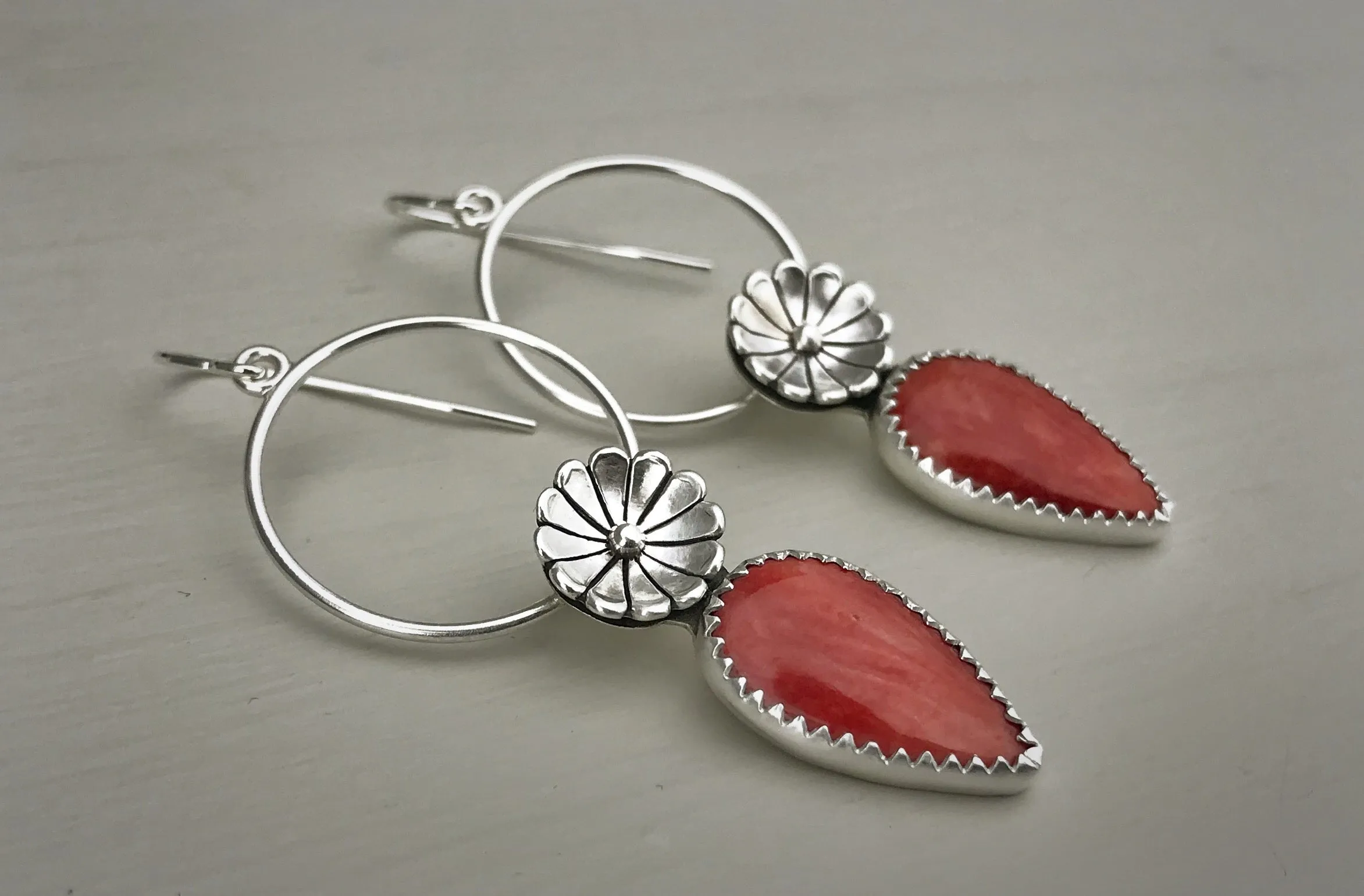 RESERVED: Spiny Oyster Flower Hoops