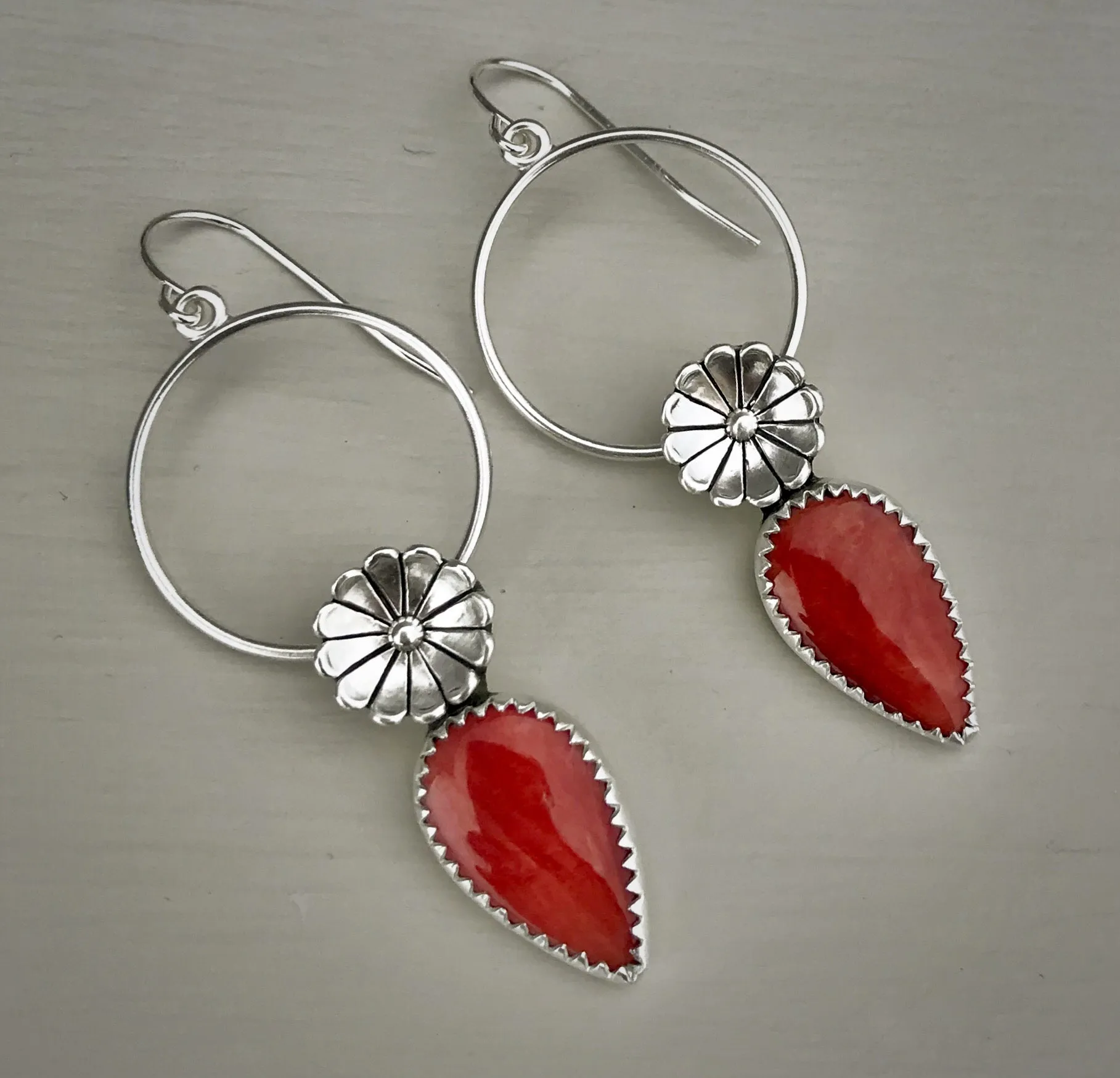 RESERVED: Spiny Oyster Flower Hoops