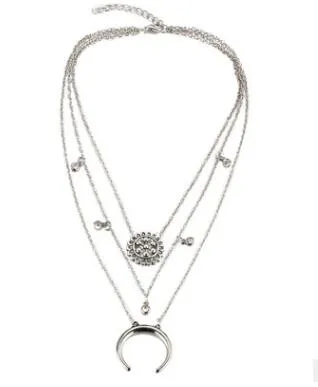 Retro Flower Tibetan silver layered chokers necklace women 2017 popular necklaces boho statement necklace bijouterie