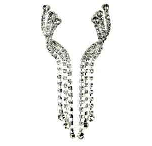 Rhinestone Chandelier Clip Earrings