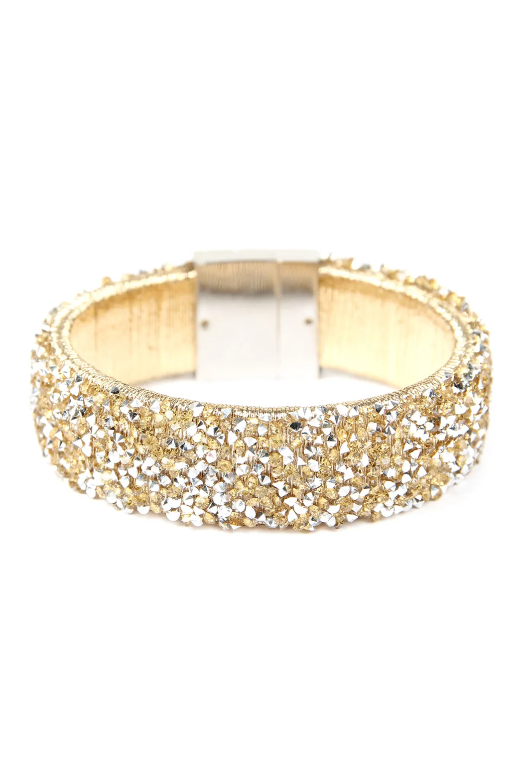 Rhinestone Embellished Magnetic Lock Bracelet