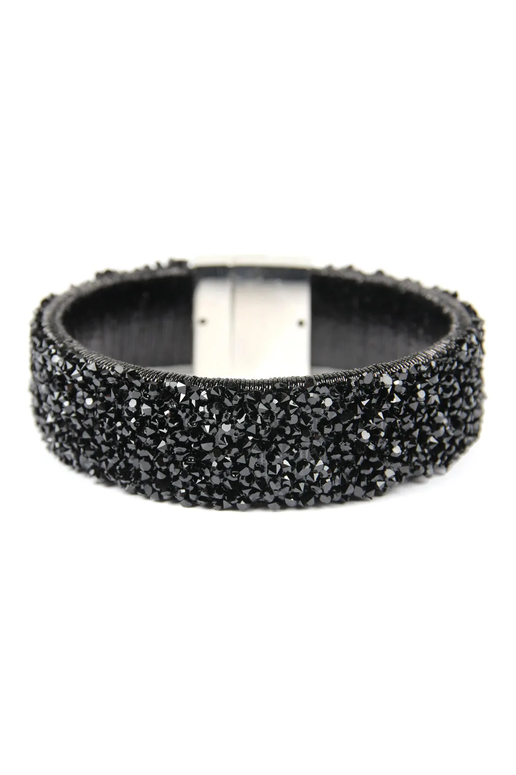 Rhinestone Embellished Magnetic Lock Bracelet