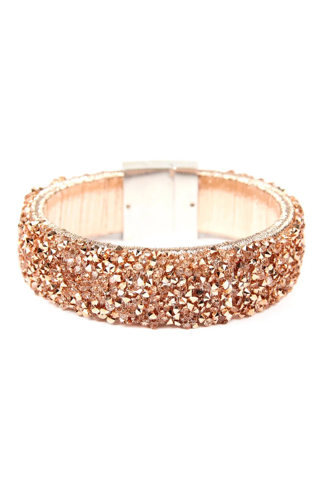 Rhinestone Embellished Magnetic Lock Bracelet