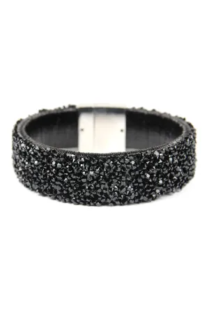 Rhinestone Embellished Magnetic Lock Bracelet