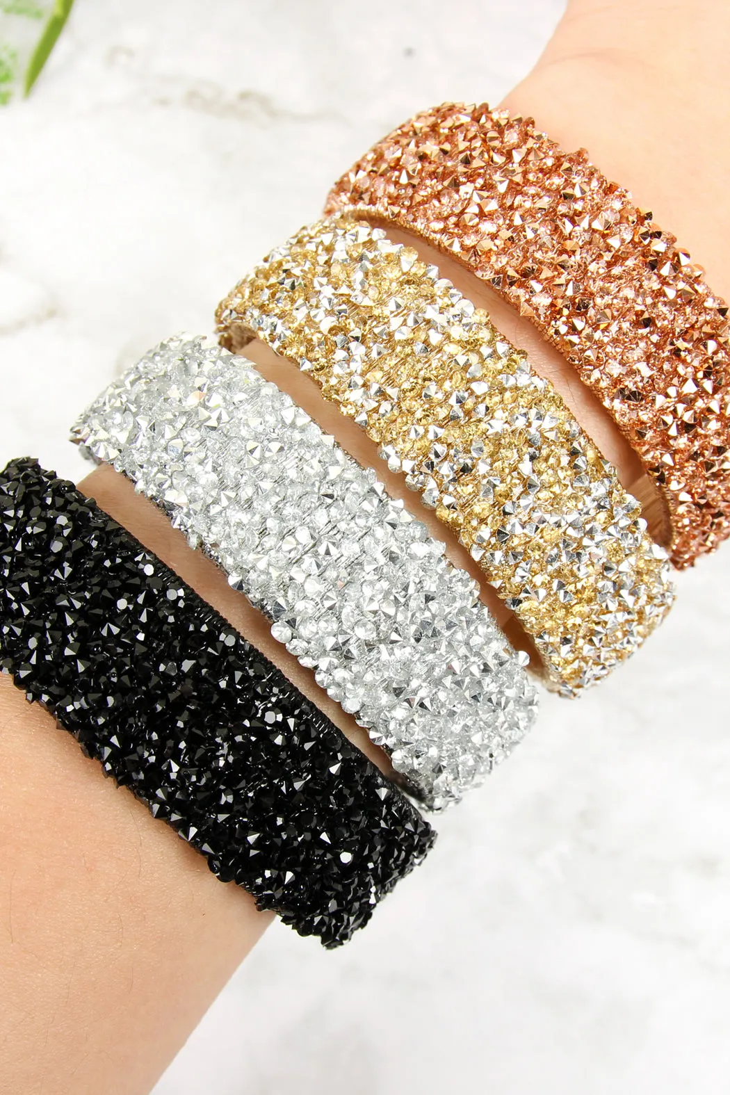 Rhinestone Embellished Magnetic Lock Bracelet