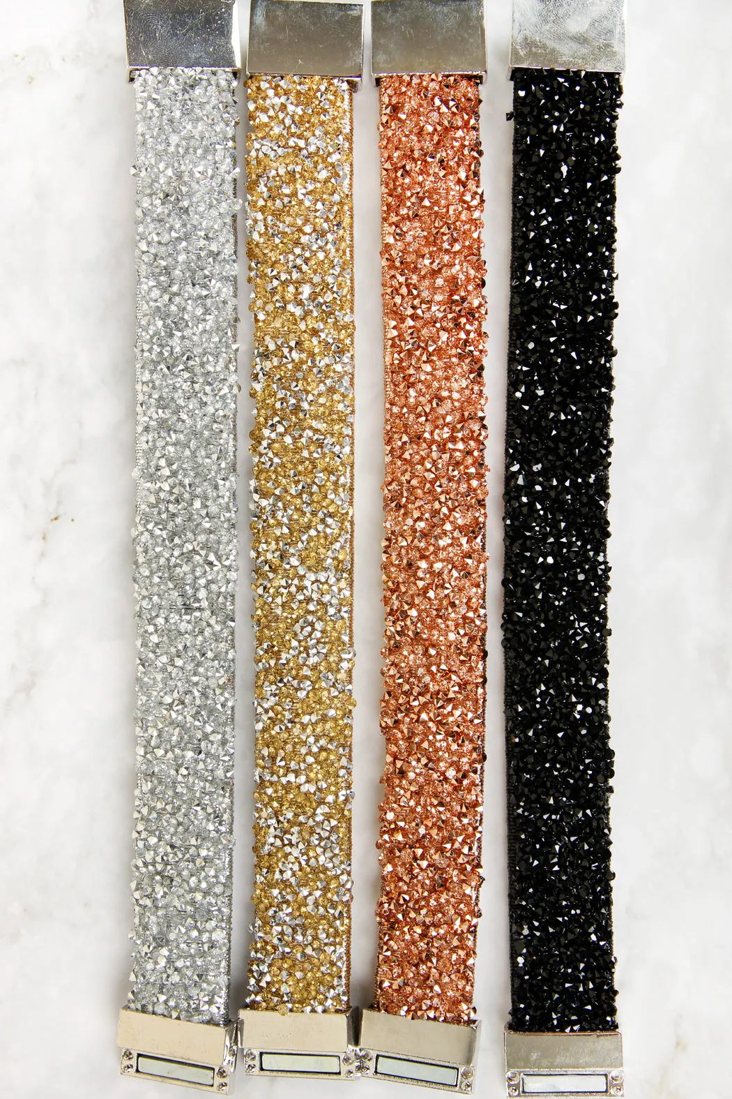 Rhinestone Embellished Magnetic Lock Bracelet