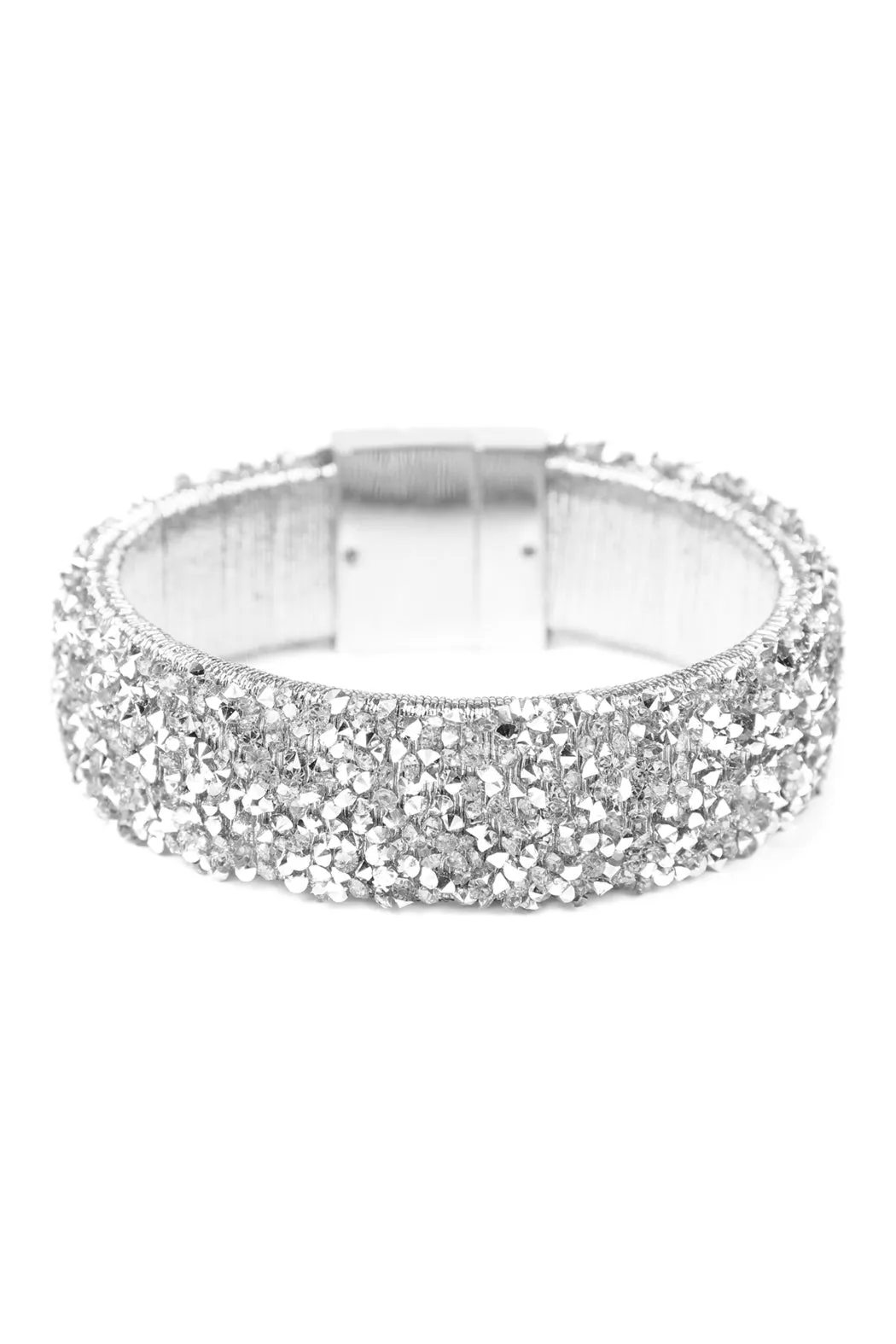 Rhinestone Embellished Magnetic Lock Bracelet