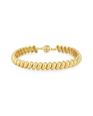 Ridged Marbella Bracelet- Gold