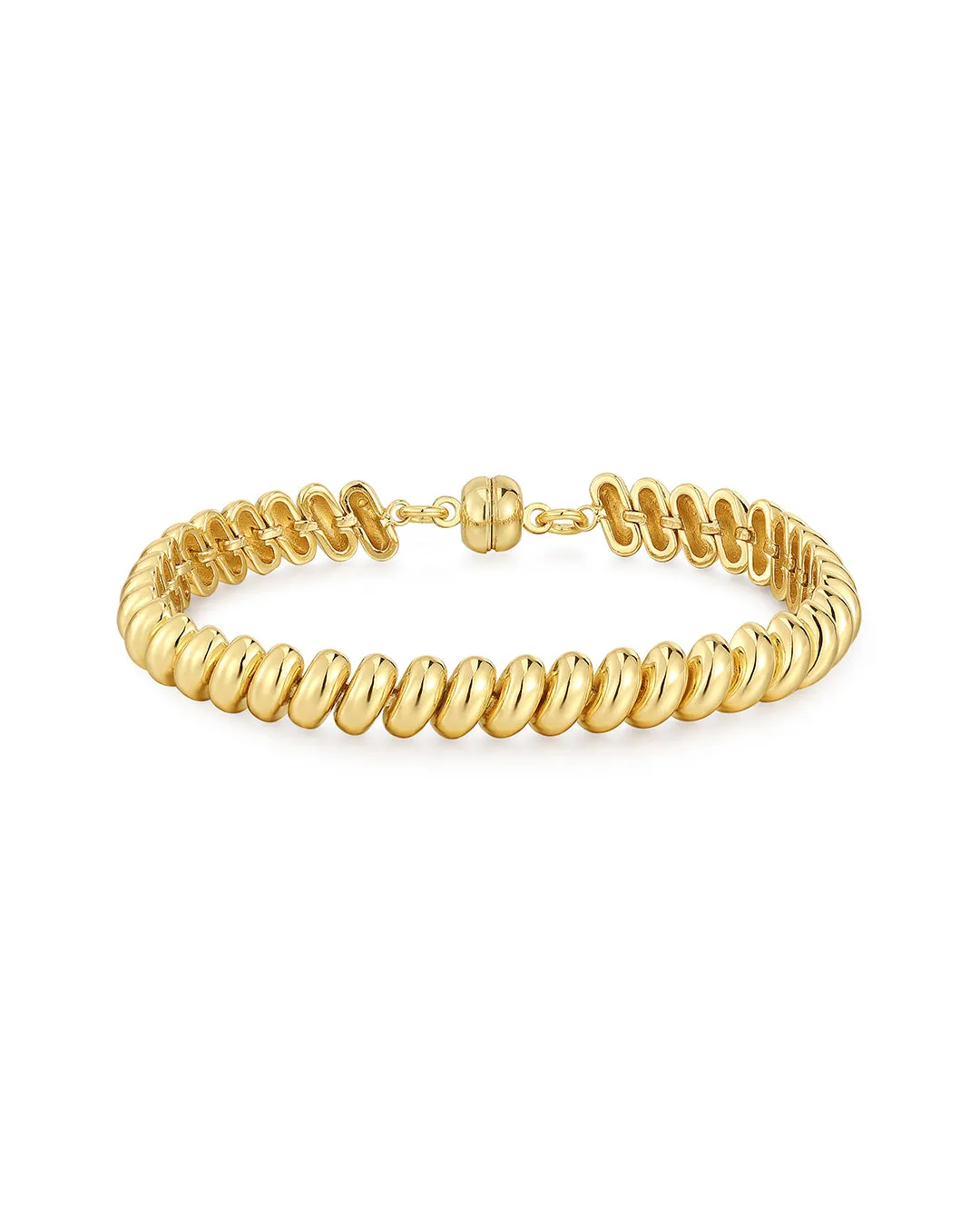 Ridged Marbella Bracelet- Gold