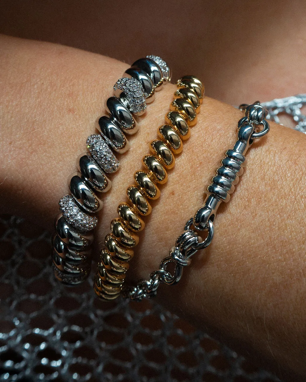 Ridged Marbella Bracelet- Gold