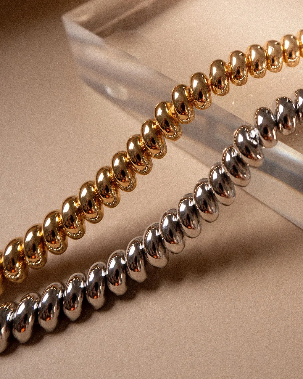 Ridged Marbella Bracelet- Gold
