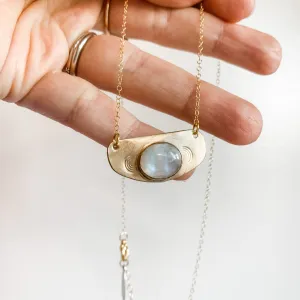 Rising Sun Gold Gemstone Dainty Necklace - Pre order
