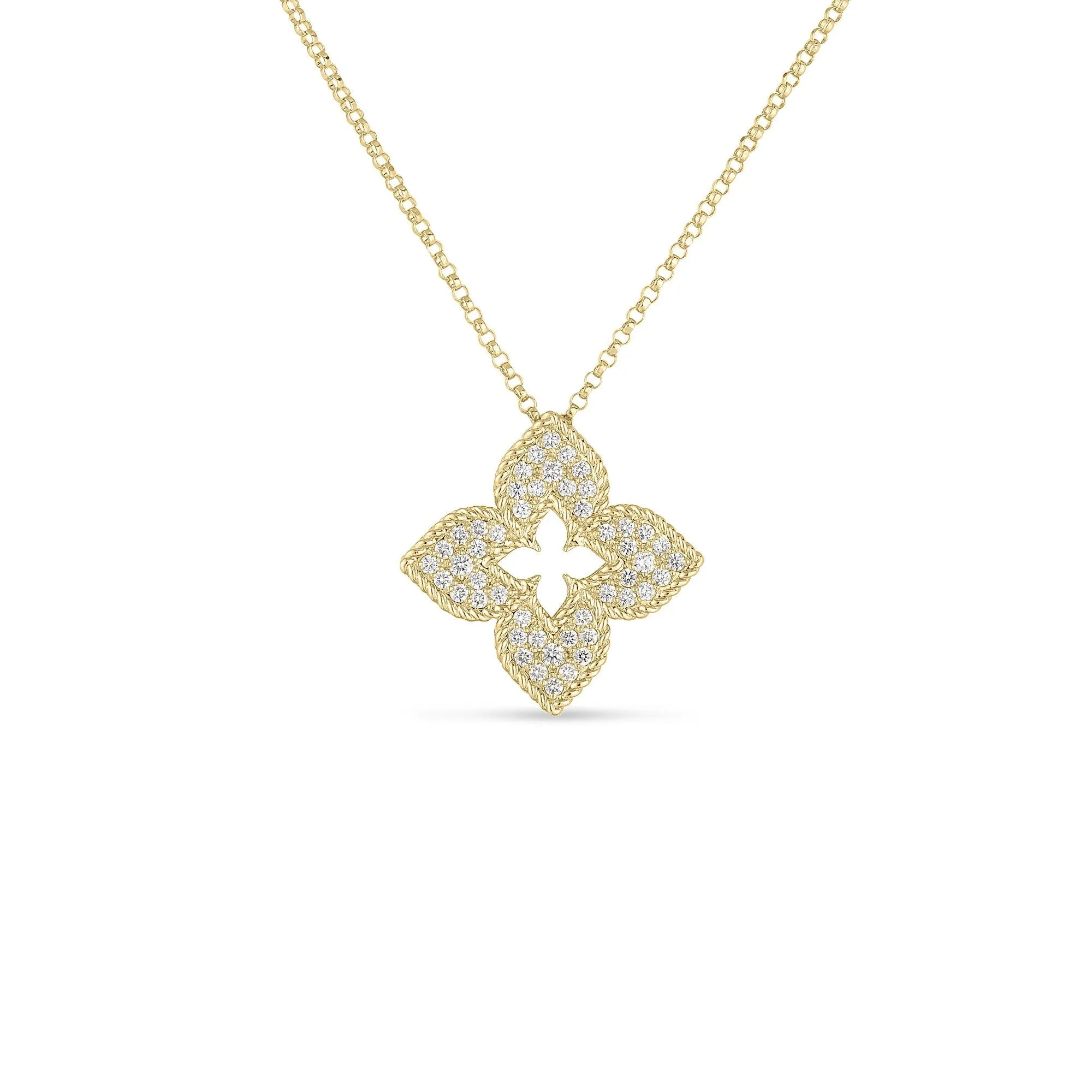 Roberto Coin 18k Yellow Gold Pave Diamond Venetian Princess Necklace