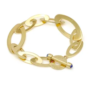 Roberto Coin Chic and Shine X-Large Oval Link Toggle Bracelet in 18k Yellow Gold
