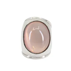 Rose Quartz 76.56ct Cabochon Sterling Silver Handcrafted Ring