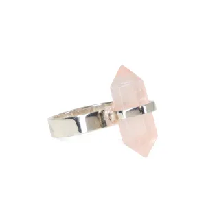Rose Quartz 9.16 Carat Polished Crystal Handcrafted Sterling Silver Ring
