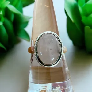 Rose Quartz Solid 925 Sterling Silver Ring 8