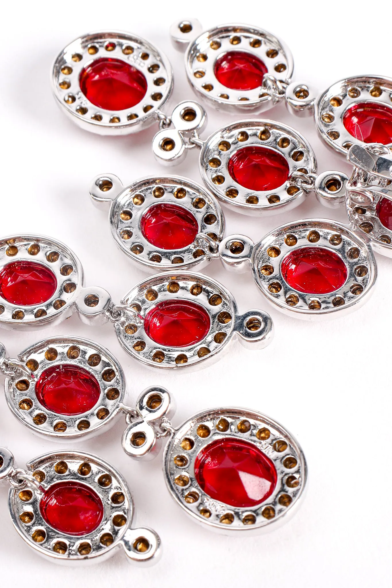 Ruby Rhinestone Chandelier Earrings