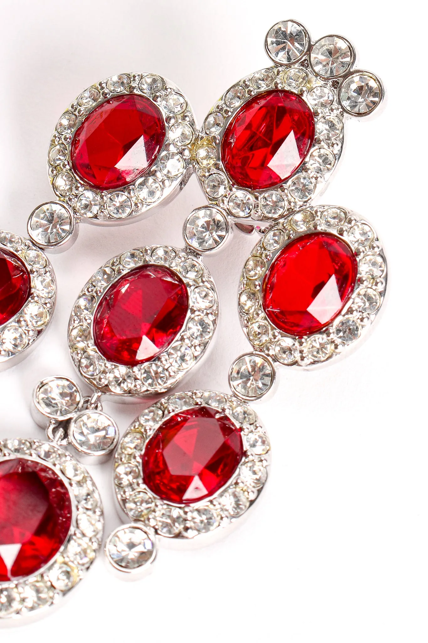 Ruby Rhinestone Chandelier Earrings