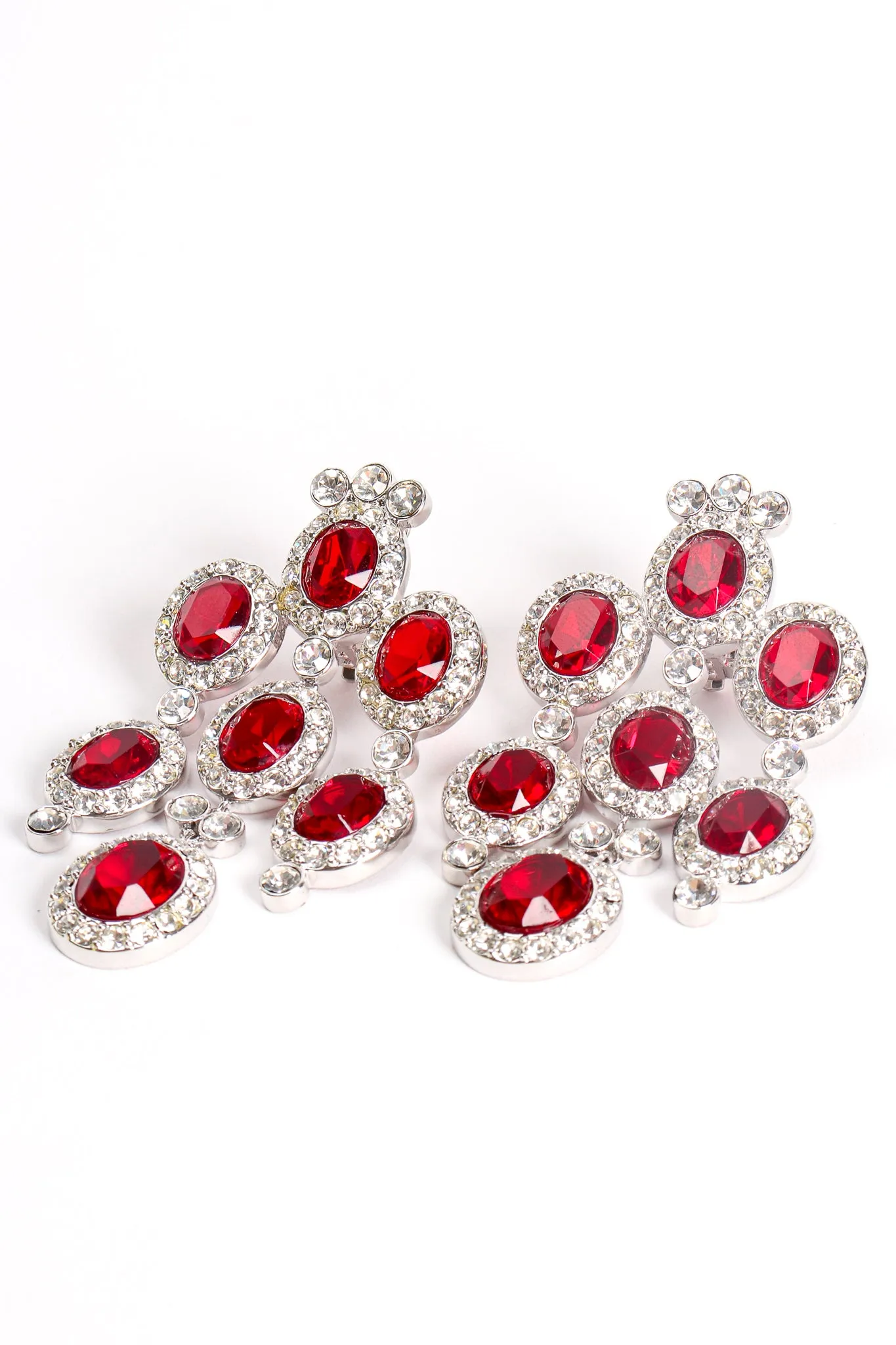 Ruby Rhinestone Chandelier Earrings