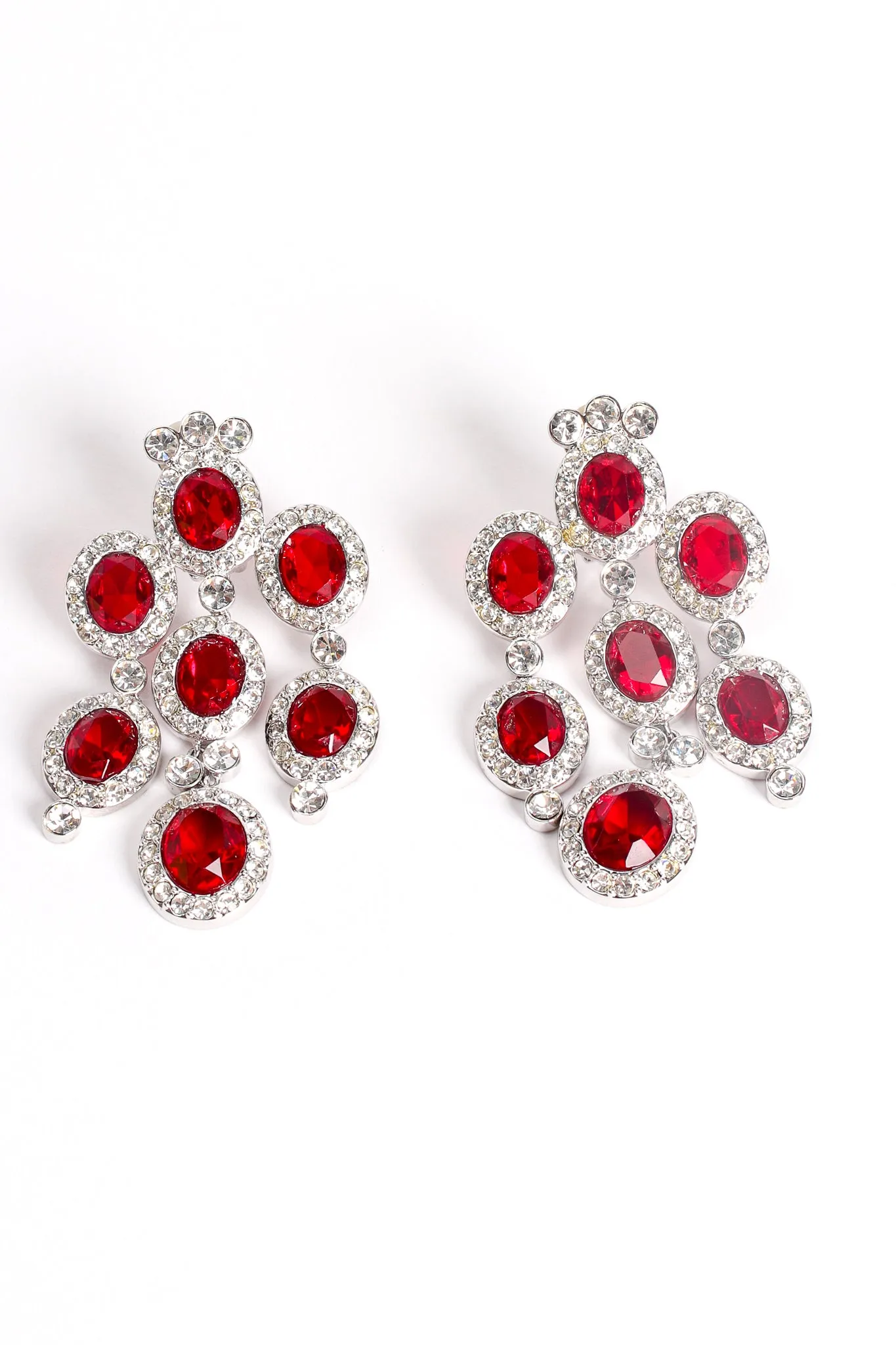 Ruby Rhinestone Chandelier Earrings
