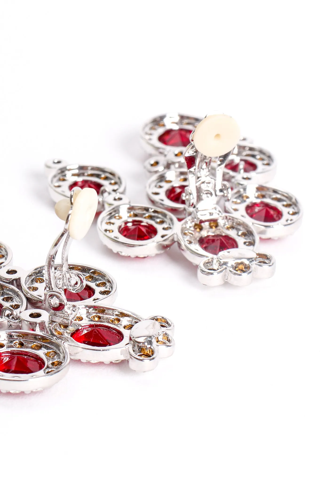 Ruby Rhinestone Chandelier Earrings