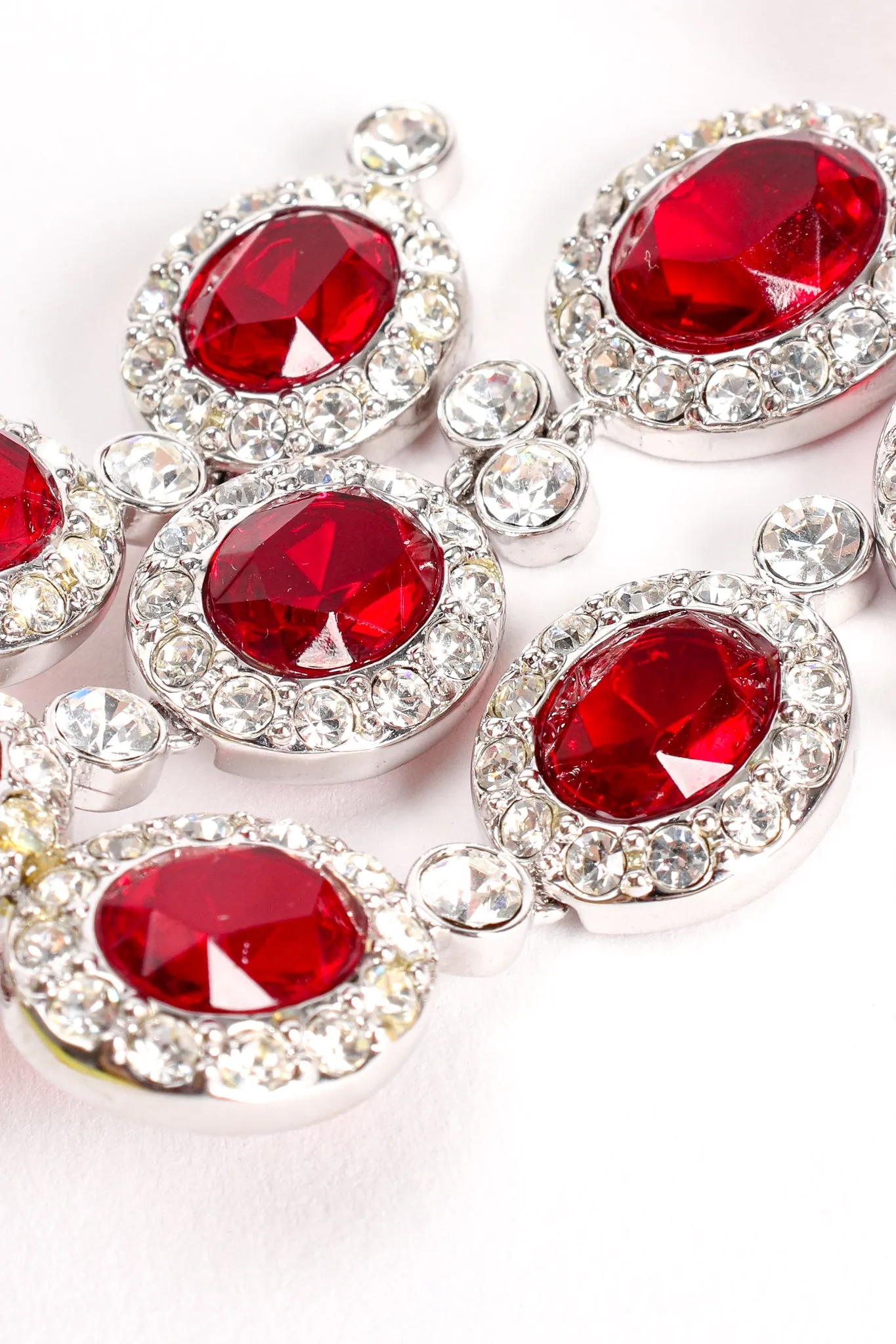 Ruby Rhinestone Chandelier Earrings