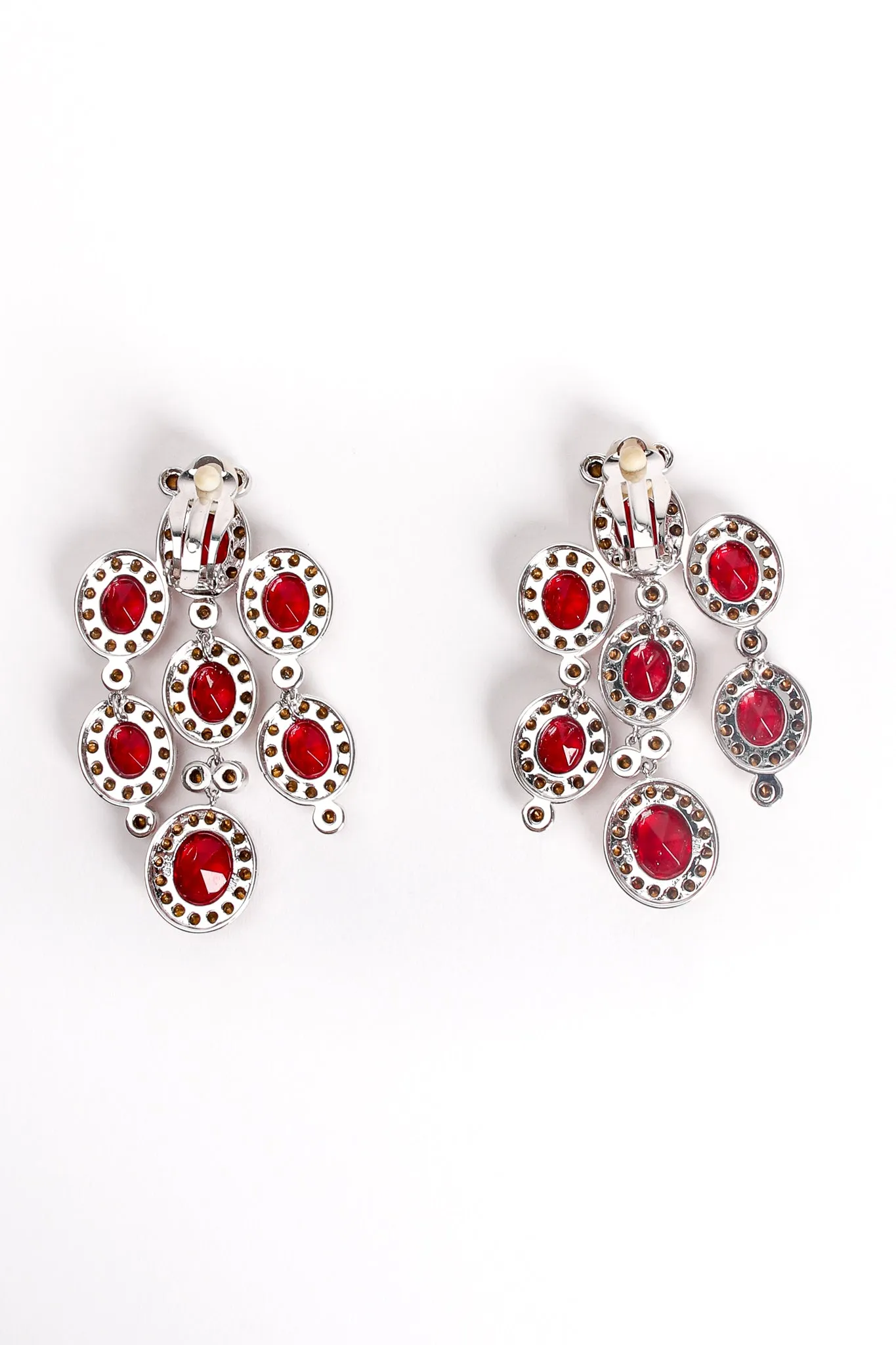 Ruby Rhinestone Chandelier Earrings