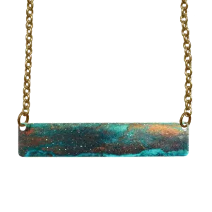 Rusty Turquoise 2" Bar Necklace