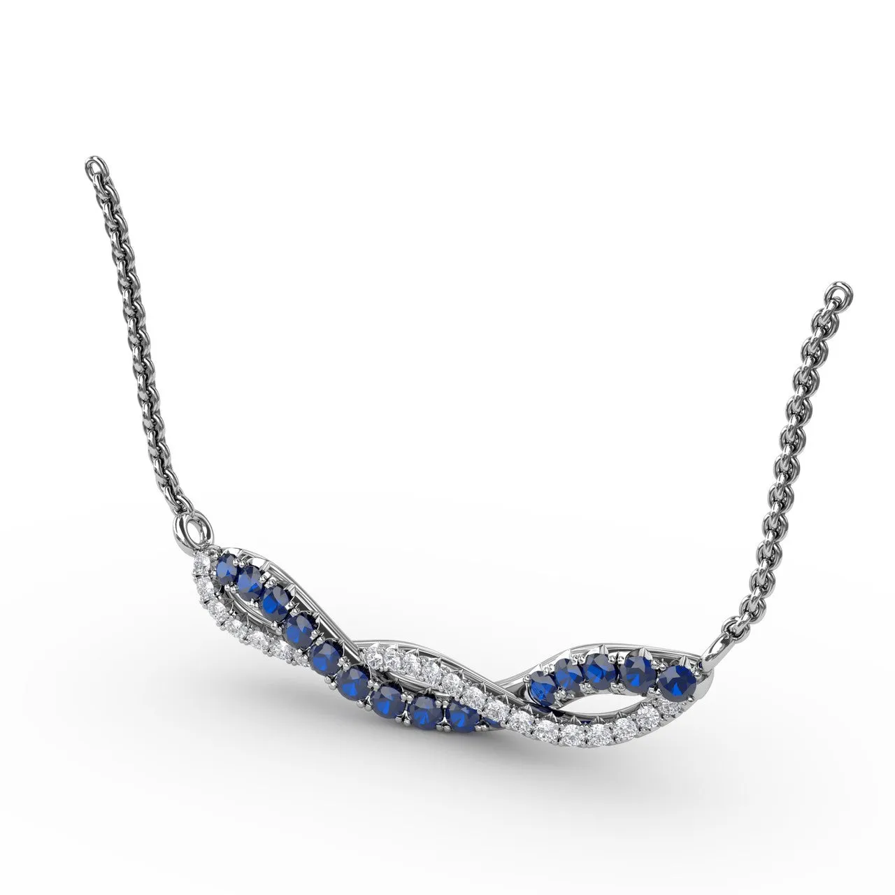 Sapphire and Diamond Twist Pendant
