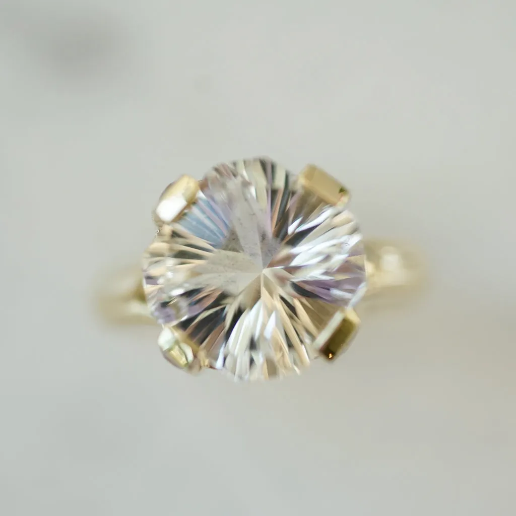 Shuriken Octagon Cut Gold solitaire ring