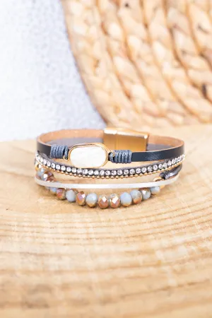 Sienna Gray Blue Multi-Strand Magnetic Bracelet