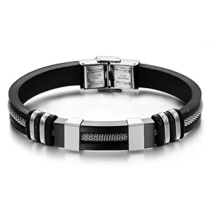 Silicone Bracelet Stainless Steel Bracelets & Bangles Casual & Sporty Fashion Men's Jewelry Best Man Gift