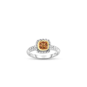Silver & 18K Gold Prosecco Quadra Citrine Ring