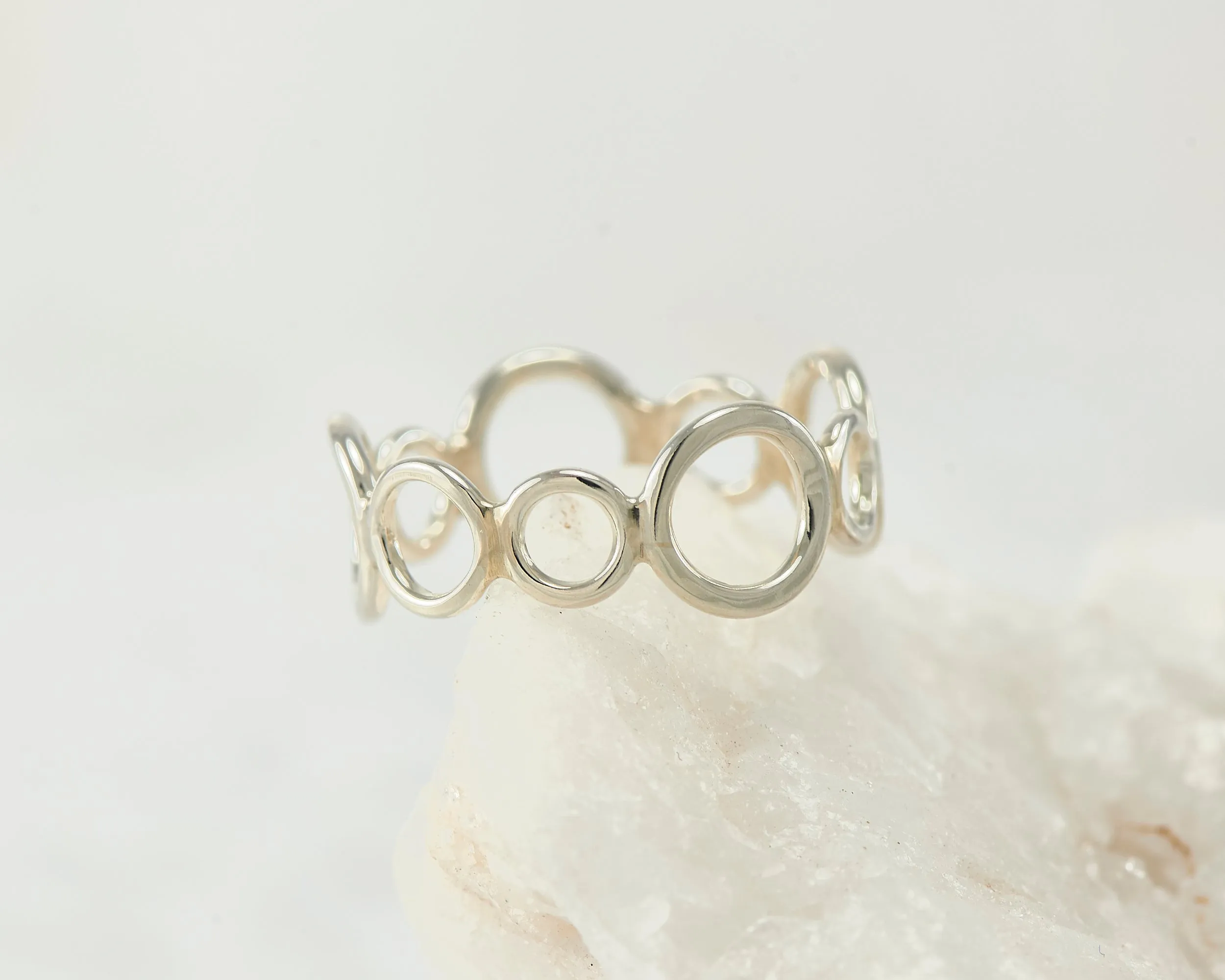 Silver Circles Statement Ring