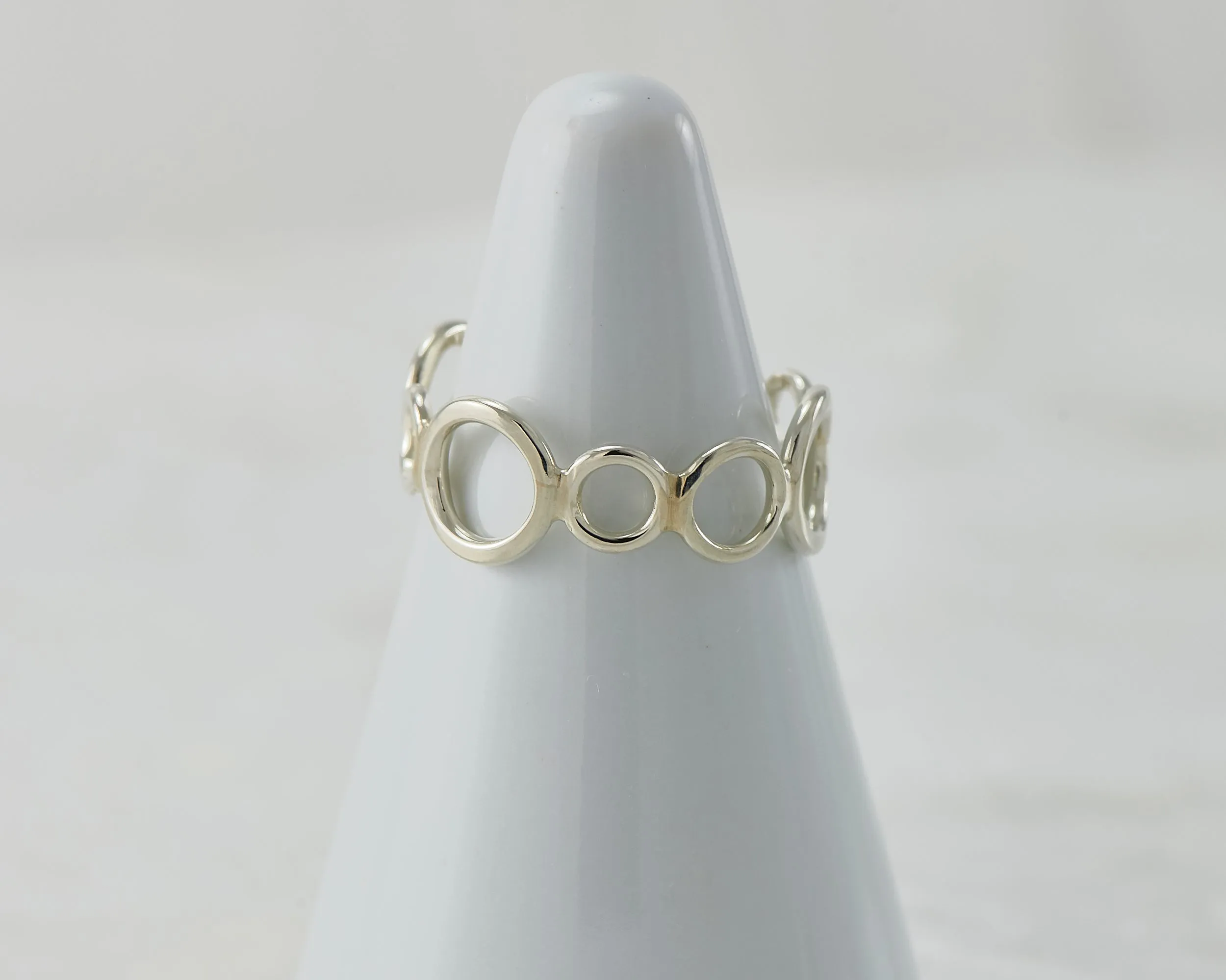 Silver Circles Statement Ring