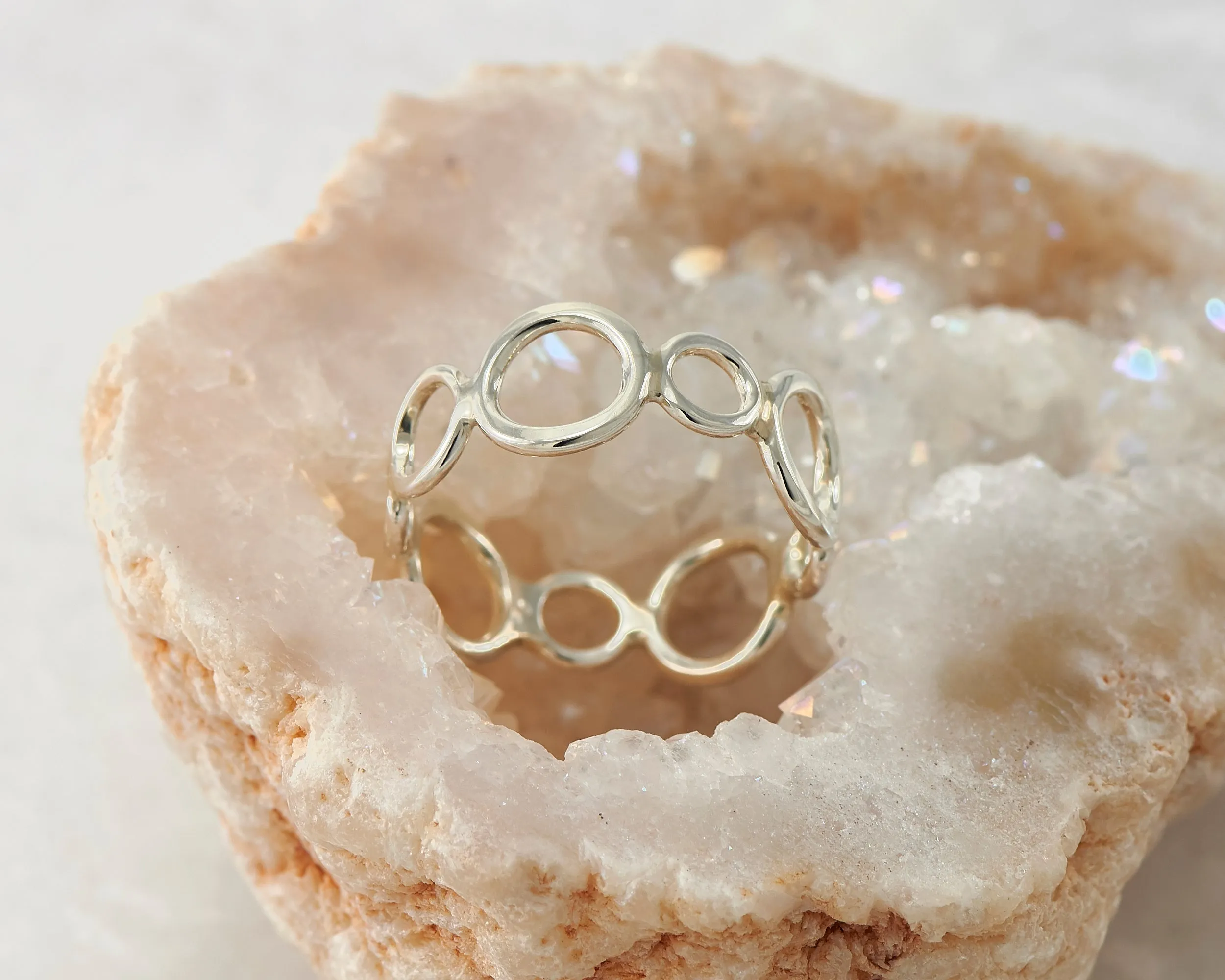 Silver Circles Statement Ring