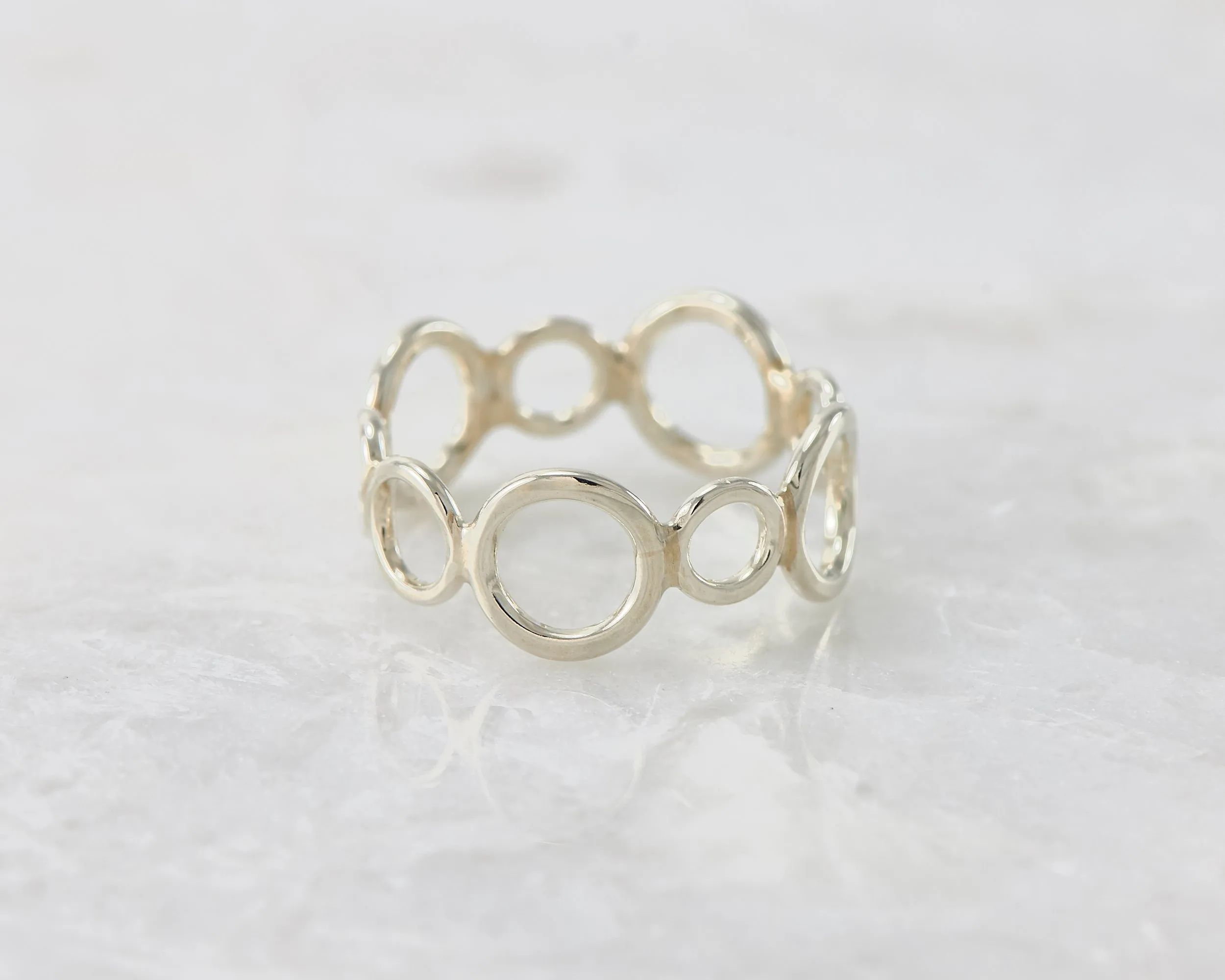 Silver Circles Statement Ring
