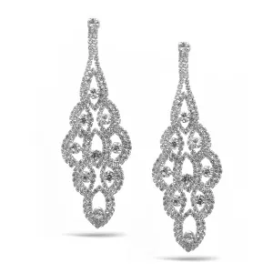 SILVER CRYSTAL CHANDELIER EARRINGS #26432CR-S (LB21)