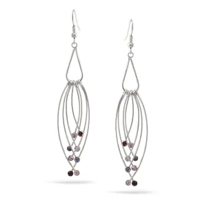 SILVER CRYSTAL DROP EARRINGS #NKFW138