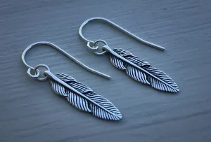 Silver Feather Earrings