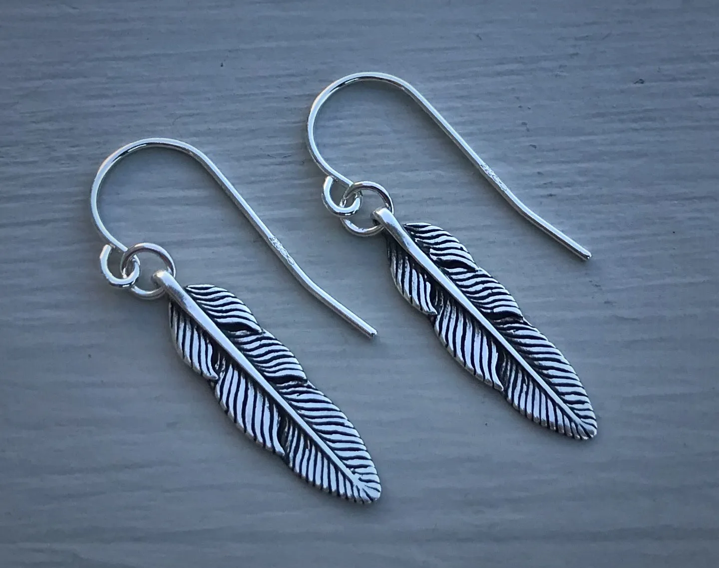 Silver Feather Earrings