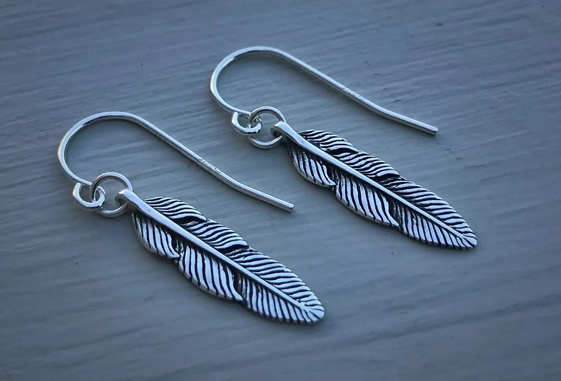 Silver Feather Earrings