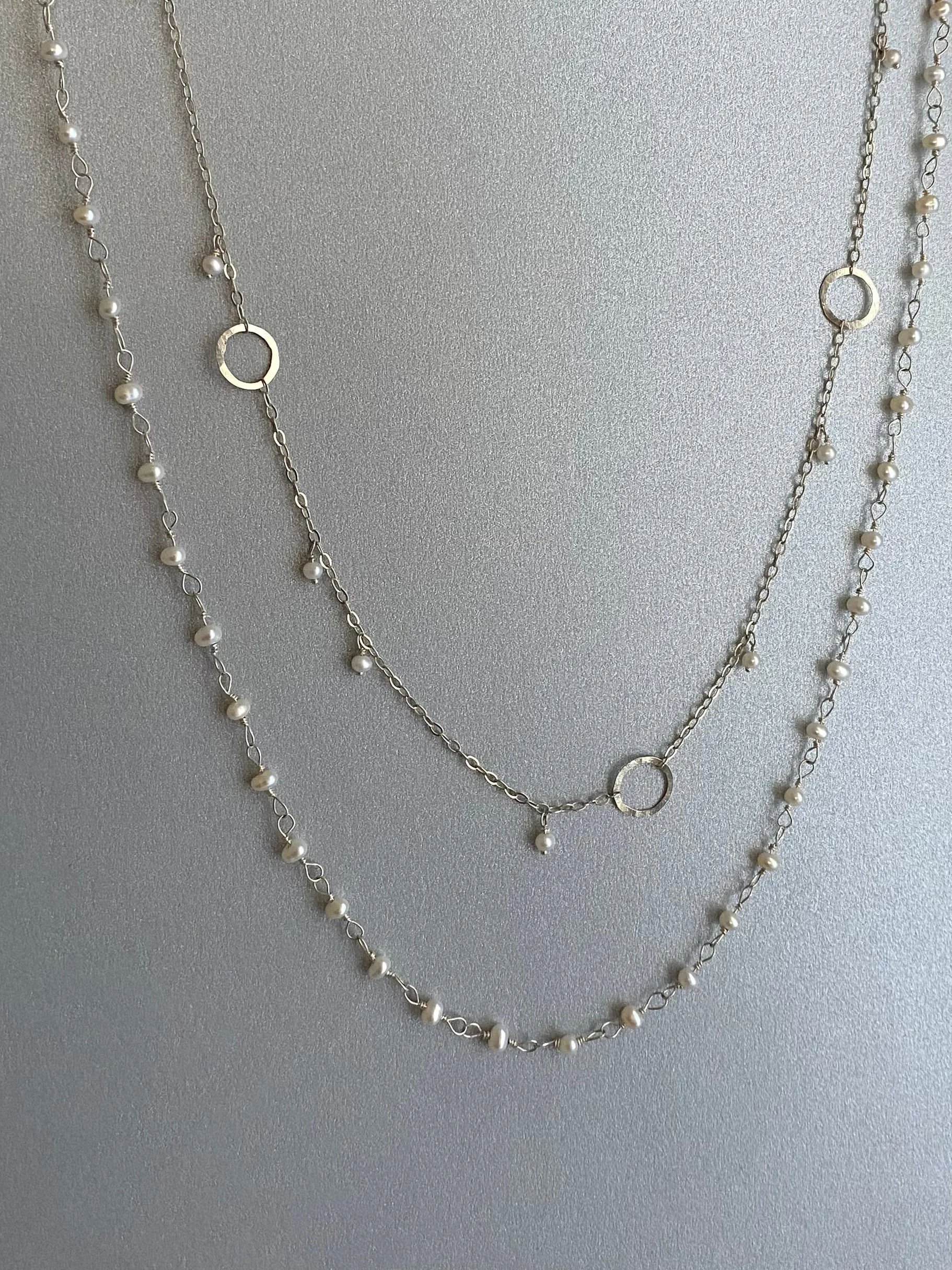 Silver Hand Tied Pearl Necklace