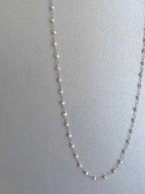 Silver Hand Tied Pearl Necklace