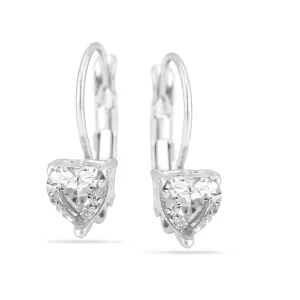 SILVER HEART CRYSTAL STUD  EARRINGS #SQ787-E7715GX-HS (AA17)