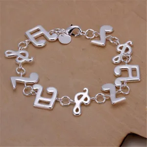Silver Musical Note Women Bracelets