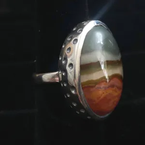 Size 7 -Agate - Custom Sterling Silver